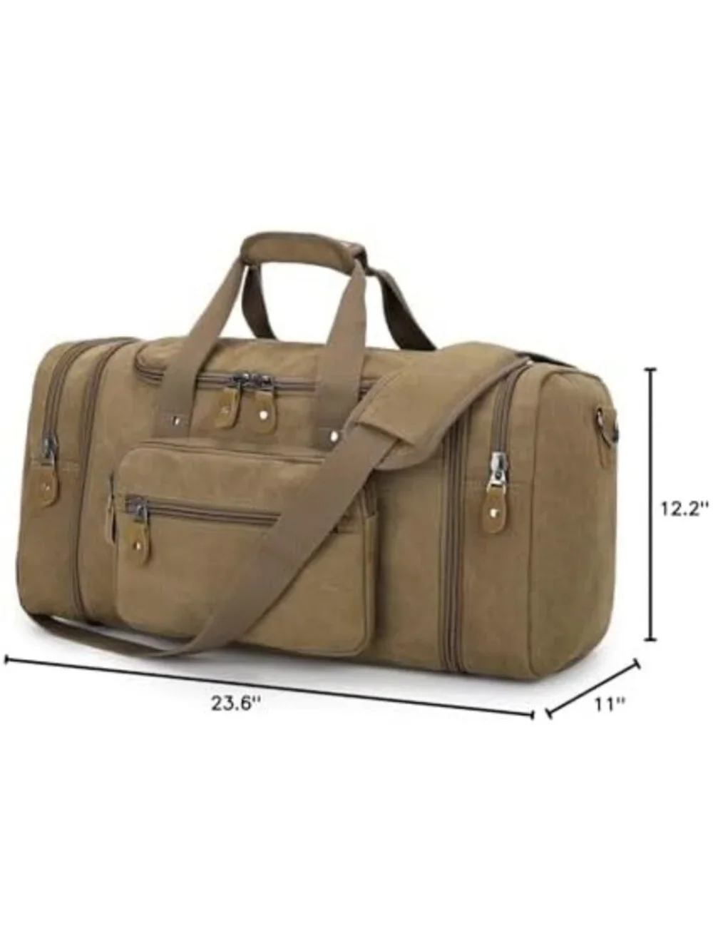 Expandable 60L Canvas Duffle Bag - Stylish Travel Overnight Weekender Tote
